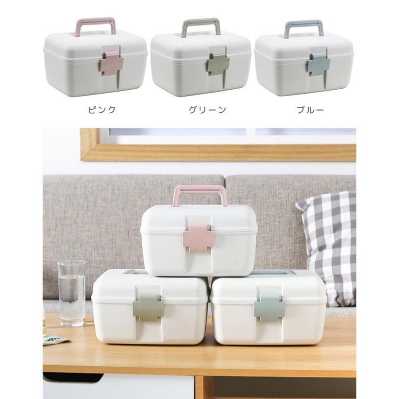 救急箱 薬箱 大容量 おしゃれ 2段 十字ロック付き 北欧 シンプル コンパクト ファーストエイド 救急ボックス 収納ボックス 薬入れ GPT 送料無料(gu1b083) | ブランド登録なし | 09