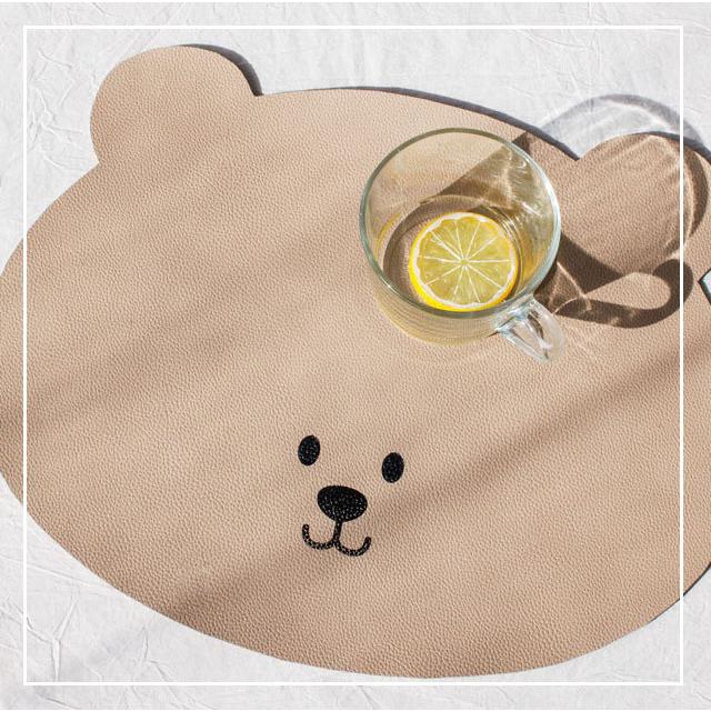 「レビュー記入でメール便送料無料」ランチョンマット おしゃれ かわいい 洗える GPT 撥水 丸 子供 お弁当 お食事マット クマ gu1b090-mail(gu1b091)(1通3点迄) | ブランド登録なし | 08