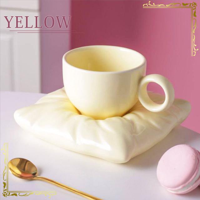 ティーカップ コーヒーカップ ソーサー セット おしゃれ 可愛い 陶器 洋食器 コーヒー 紅茶 クッション型 おうちカフェ 北欧 プレゼント GPT 送料無料(gu1b119) | ブランド登録なし | 08