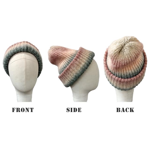 「レビュー記入でメール便送料無料」ニット帽 レディース グラデーション 秋冬 おしゃれ 帽子 防寒 虹色 GPT gu1b180-mail(1通につき1点迄)(gu1b181) | ブランド登録なし | 09