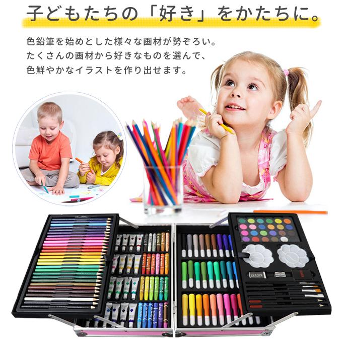 お絵かきセット 子供 プレゼント 男の子 女の子 アタッシュケース付き 文房具 色鉛筆 水彩 クレヨン カラーペン 10種 お絵描き 絵の具 GPT 送料無料(gu1b224) | ブランド登録なし | 04