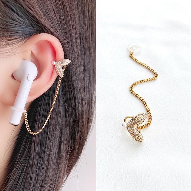 ワイヤレスイヤホン 落下防止 紛失防止 イヤーカフ ジュエリー風 ストラップ イヤホンホルダー チェーン GPT 10点迄メール便OK(gu1b250) | ブランド登録なし | 04