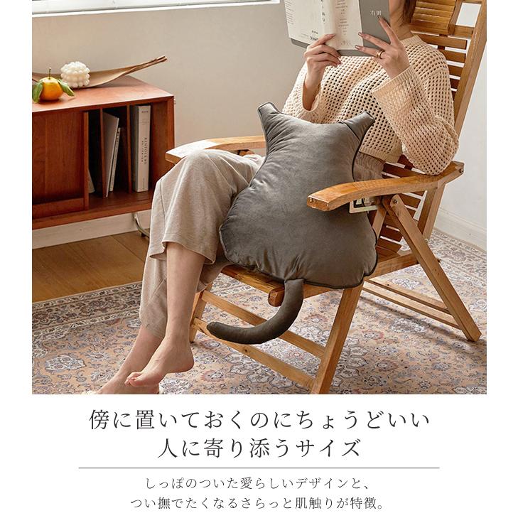 猫型 クッション ぬいぐるみ 抱き枕 大きい ふわふわ ネコ 猫グッズ 雑貨 インテリア かわいい 椅子 ソファー ベロア調 癒し プレゼント GPT 送料無料(gu1b272) | ブランド登録なし | 02