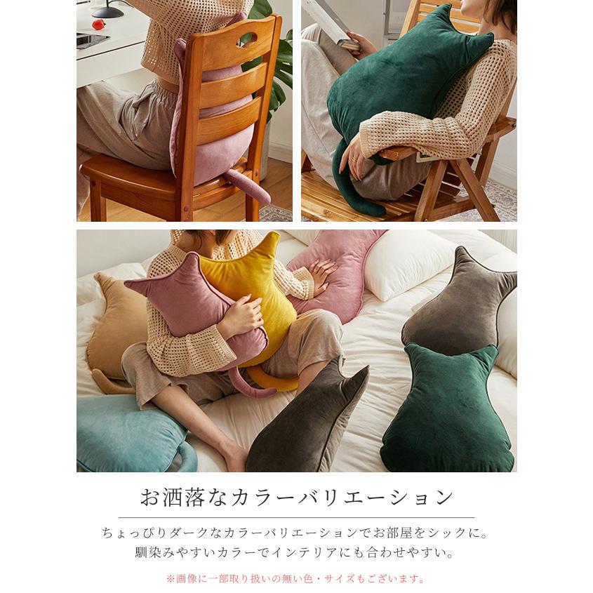 猫型 クッション ぬいぐるみ 抱き枕 大きい ふわふわ ネコ 猫グッズ 雑貨 インテリア かわいい 椅子 ソファー ベロア調 癒し プレゼント GPT 送料無料(gu1b272) | ブランド登録なし | 03