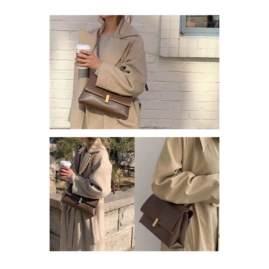 ショルダーバッグ レディース 斜め掛け ゴールド 留め具 レトロ