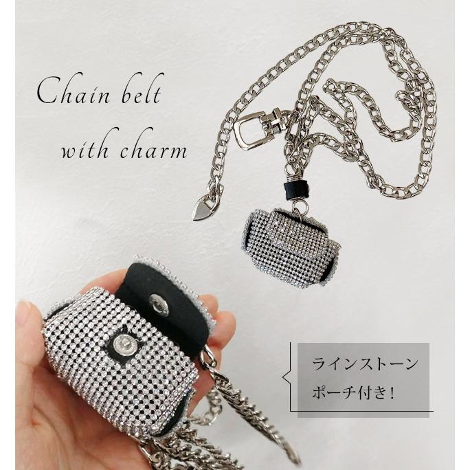 「レビュー記入でメール便送料無料」チェーンベルト ミニポーチ付き ネックレス ラインストーン シルバー 2WAY GPT gu1b308-mail(gu1b309)(1通につき4点迄) | ブランド登録なし | 01