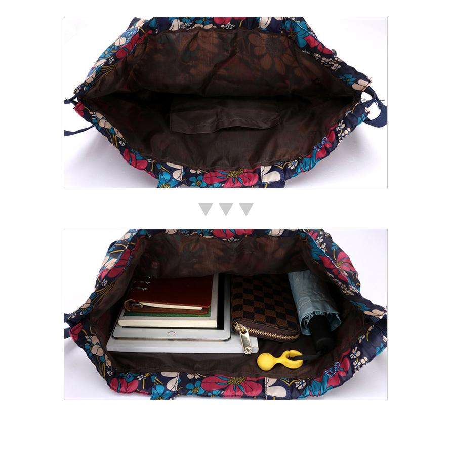 折りたたみリュック 巾着 トートバッグ ポケッタブル ナップサック 持ち手付き 2WAY 無地 花 チェック柄 A4収納 GPT 1点迄メール便OK(gu1b379) | ブランド登録なし | 07