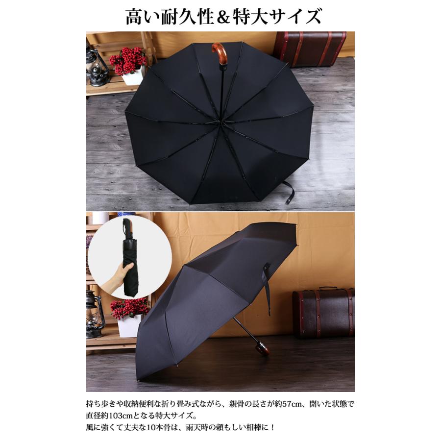 折りたたみ傘 自動開閉 雨傘 日傘 晴雨兼用 メンズ 10本傘