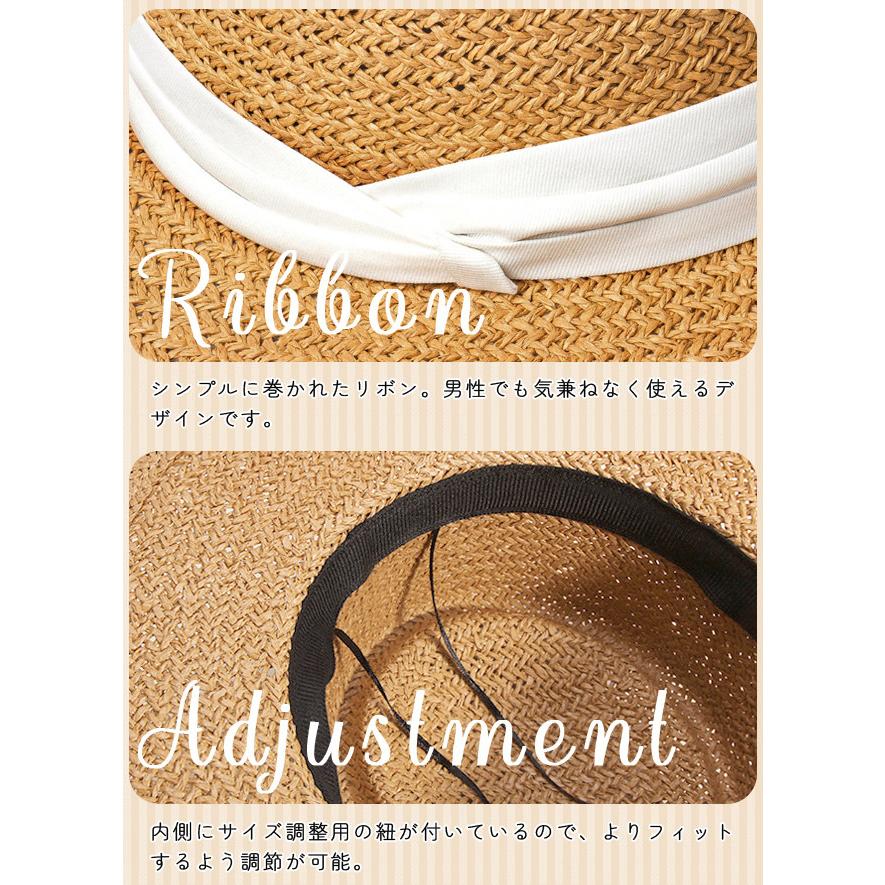 麦わら帽子 ストローハット カンカン帽 レディース おしゃれ 帽子 日よけ 大きい 紫外線 日焼け対策 GPT 送料無料(gu1b457) | ブランド登録なし | 02