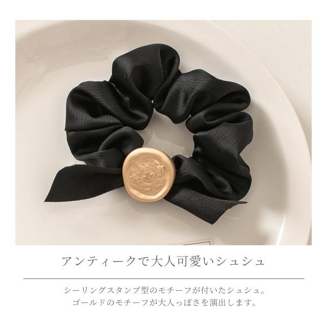 「レビュー記入でメール便送料無料」シュシュ ヘアゴム ヘアアクセサリー レディース リボン シーリングスタンプ おしゃれ GPT gu1b502-mail(gu1b503)(1通8点迄) | ブランド登録なし | 01