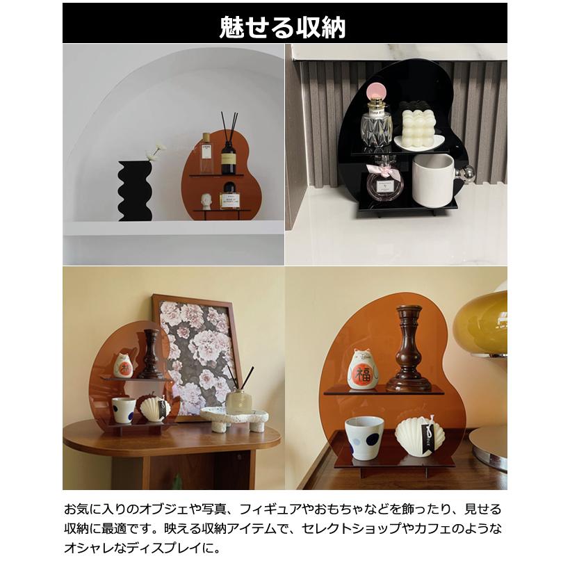 卓上ラック 2段 おしゃれ アクリル シェルフ ディスプレイラック 机上