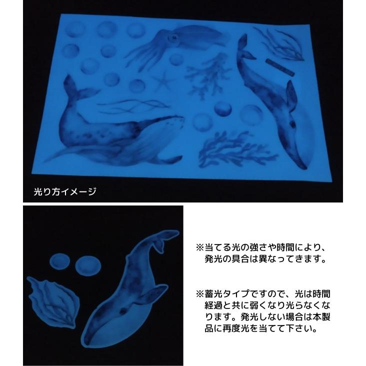 蓄光 シール ステッカー ウォールステッカー クジラ 魚 クラゲ 海の生き物 おしゃれ かわいい 子供部屋 デコレーション GPT 20点迄メール便OK(gu1b728) | ブランド登録なし | 07