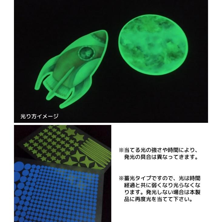 蓄光 シール ステッカー ウォールステッカー 宇宙飛行士 地球 星