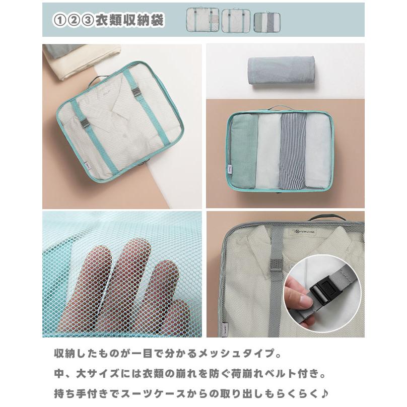 「レビュー記入でメール便送料無料」トラベルポーチ 8点 セット 衣類収納袋 収納ポーチ 旅行 トラベル 修学旅行 仕分け スーツケース GPT gu1b755-mail(gu1b756) | ブランド登録なし | 07