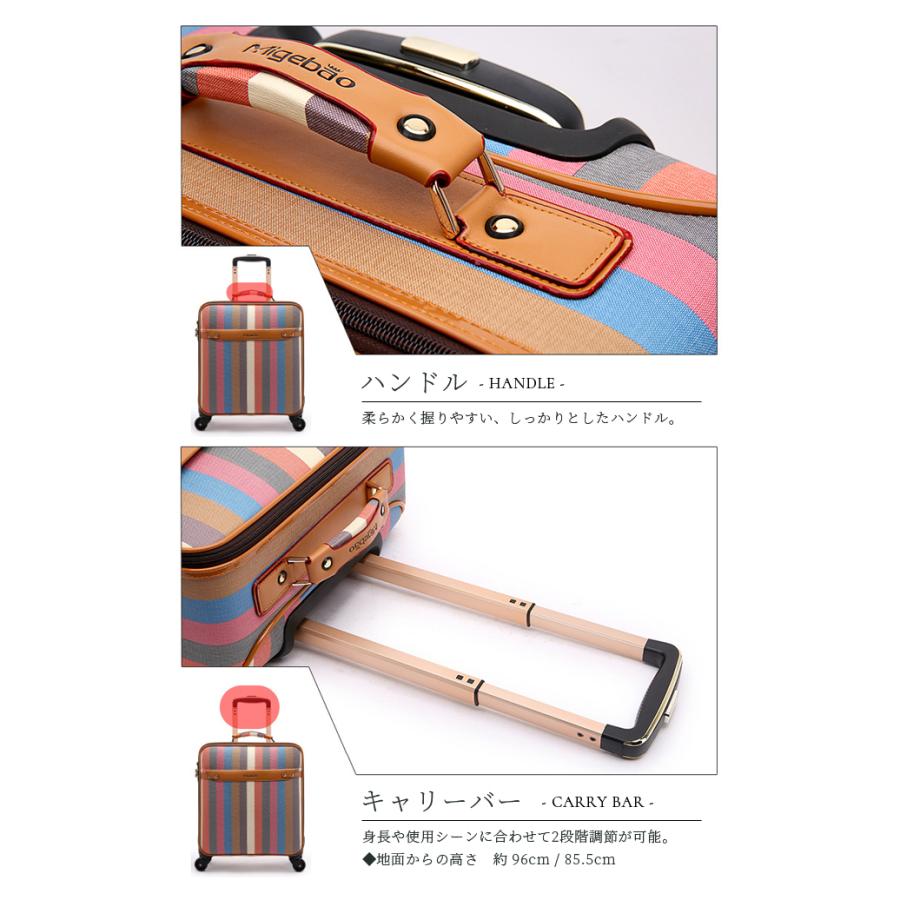 スーツケース Sサイズ ストライプ ソフト キャリーバッグ