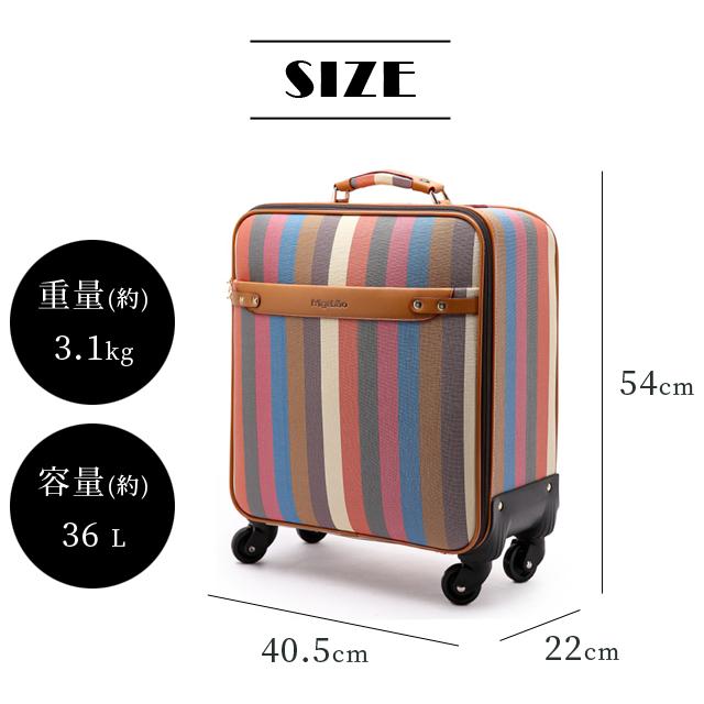 スーツケース Sサイズ ストライプ ソフト キャリーバッグ ファスナー 南京錠 小型 1泊 2泊 国内旅行 GPT 送料無料(gu1b802)「C」 | ブランド登録なし | 08