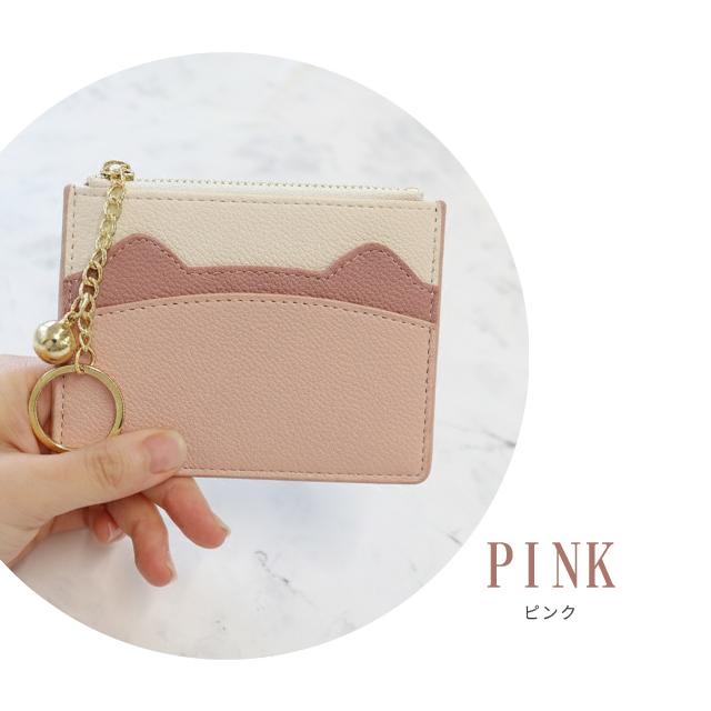 「レビュー記入でメール便送料無料」カードケース 薄型 スリム フラグメントケース カード入れ ミニ財布 小銭 レディース 猫耳 ネコ GPT gu1b861-mail(gu1b862) | ブランド登録なし | 12