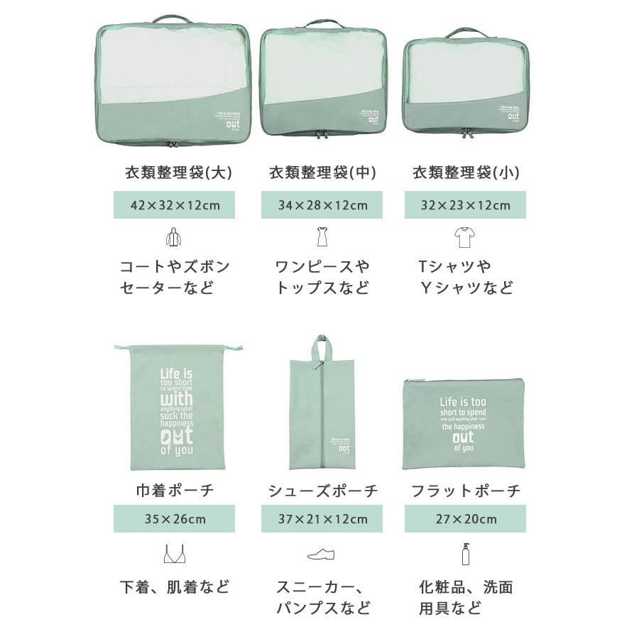 トラベルポーチ 6点セット 衣類収納袋 トラベル 旅行 便利グッズ 収納ポーチ 収納ケース おしゃれ レディース メンズ メッシュ 送料無料 GPT(gu1b912) | ブランド登録なし | 03