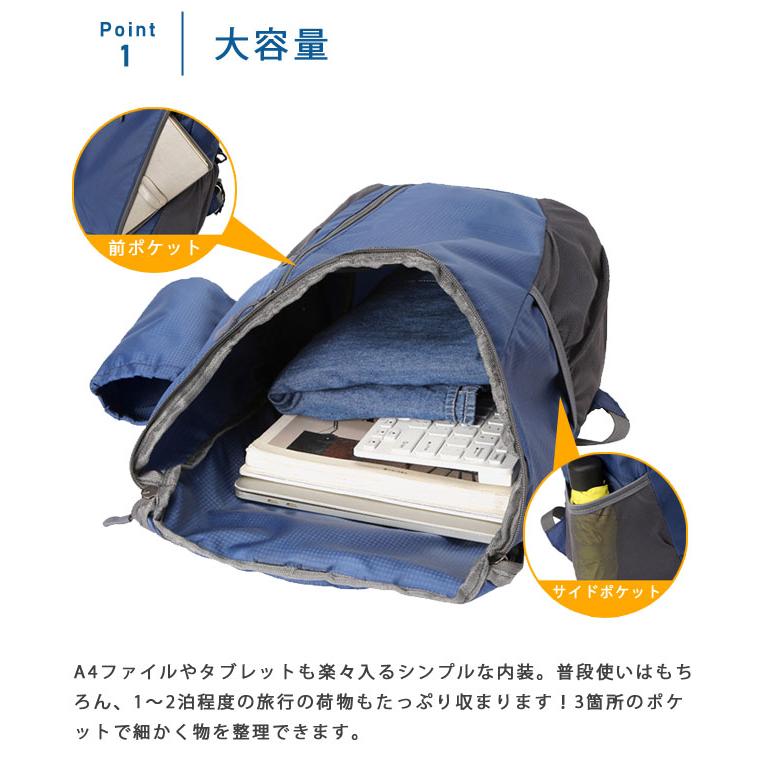 レビュー記入でメール便送料無料」折りたたみ リュックサック エコ