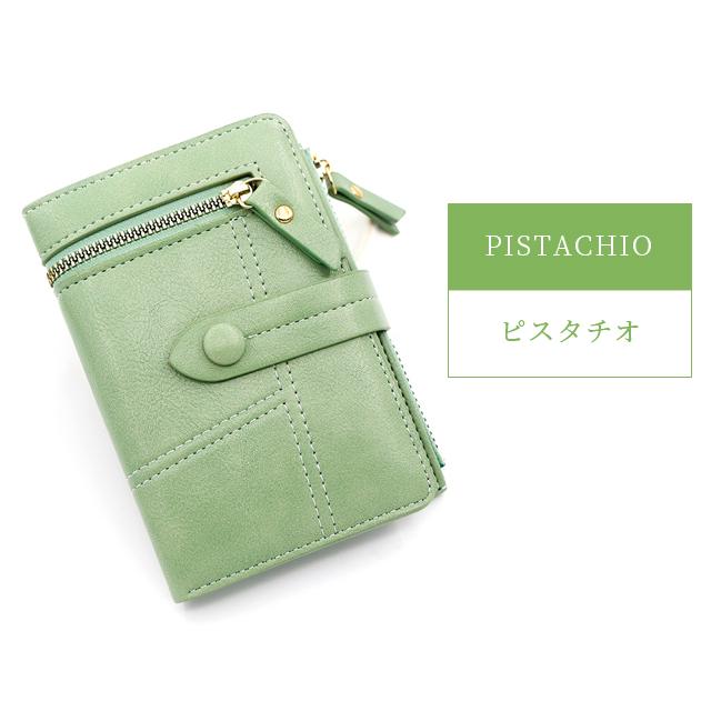 財布 レディース 二つ折り ミニ財布 メンズ ファスナー 写真入れ PU