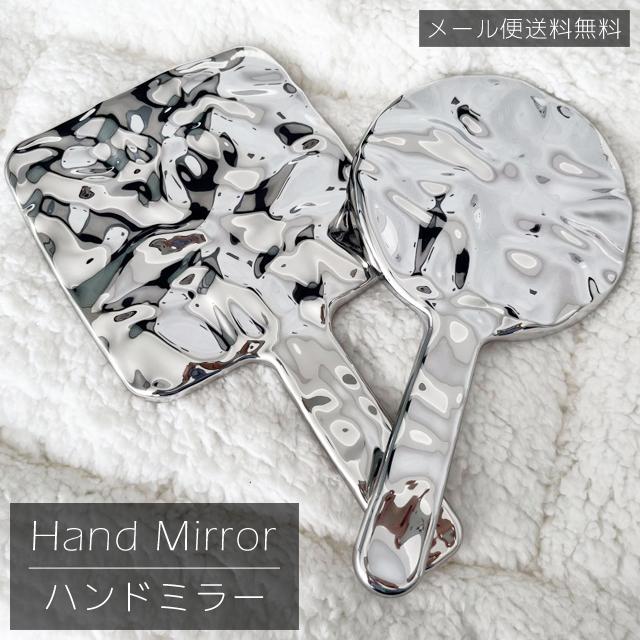 「レビュー記入でメール便送料無料」手鏡 ハンドミラー 鏡 メタル 丸型 角型 ハンドルミラー 四角 メッキ 軽量 GPT gu1c072-mail(1通につき2点迄)(gu1c073) | ブランド登録なし