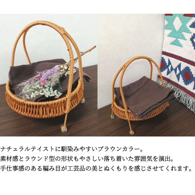 ラタン調 トレイ バスケット かご ラタン風 籐風 収納 ラック スタンド アフヌーンティースタンド アジアン 丸型 茶 お盆 GPT 送料無料 (gu1c095) | ブランド登録なし | 06
