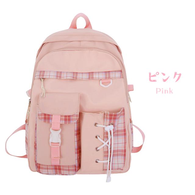 リュック キッズ 女の子 かわいい チェック 大容量 リュックサック