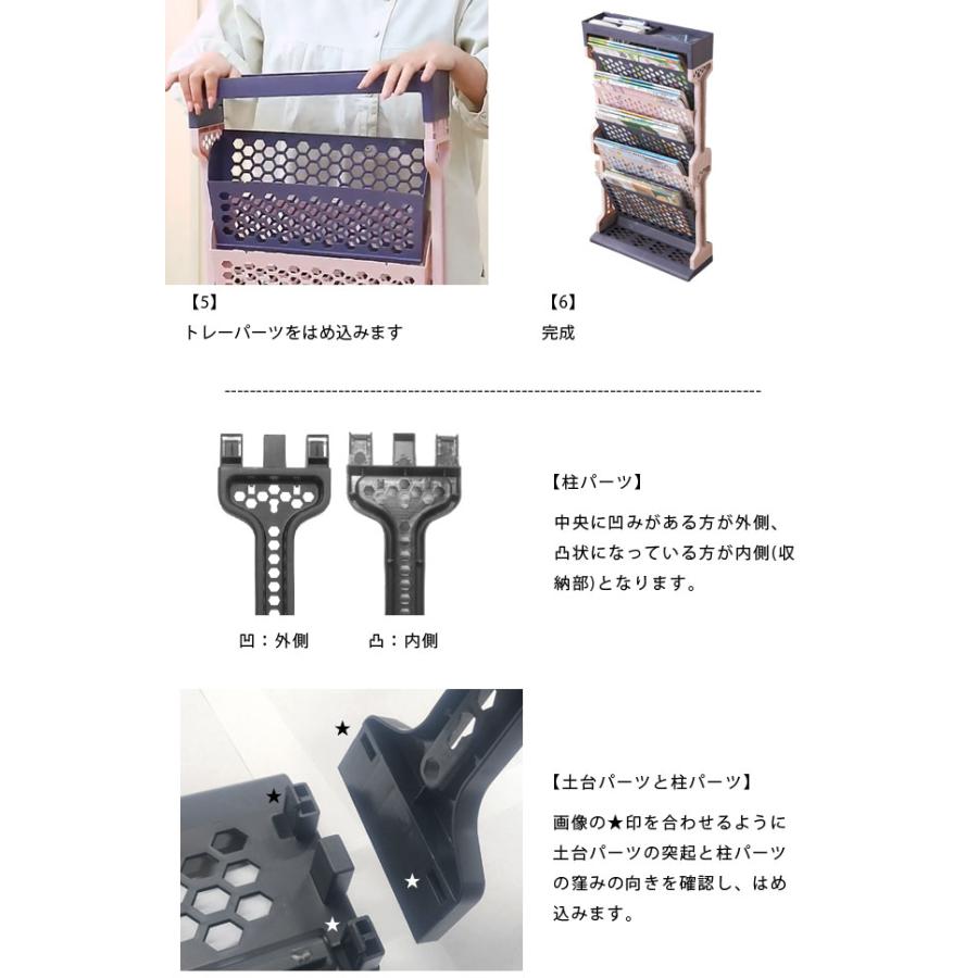 デスク サイドラック マガジンラック 本棚 教科書 書類 収納 スリム 5段 収納棚 収納ラック トレー テーブル 学習机 デスク脇 デスク横 GPT 送料無料(gu1c131) | ブランド登録なし | 10