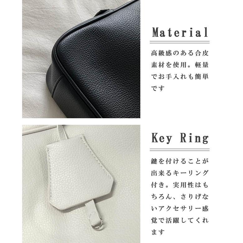ショルダーバッグ 横長バッグ レディース ミニ ボストンバッグ 肩掛け シンプル 無地 フェイクレザー ファスナー スリム キーリング付き GPT 送料無料(gu1c187) | ブランド登録なし | 06