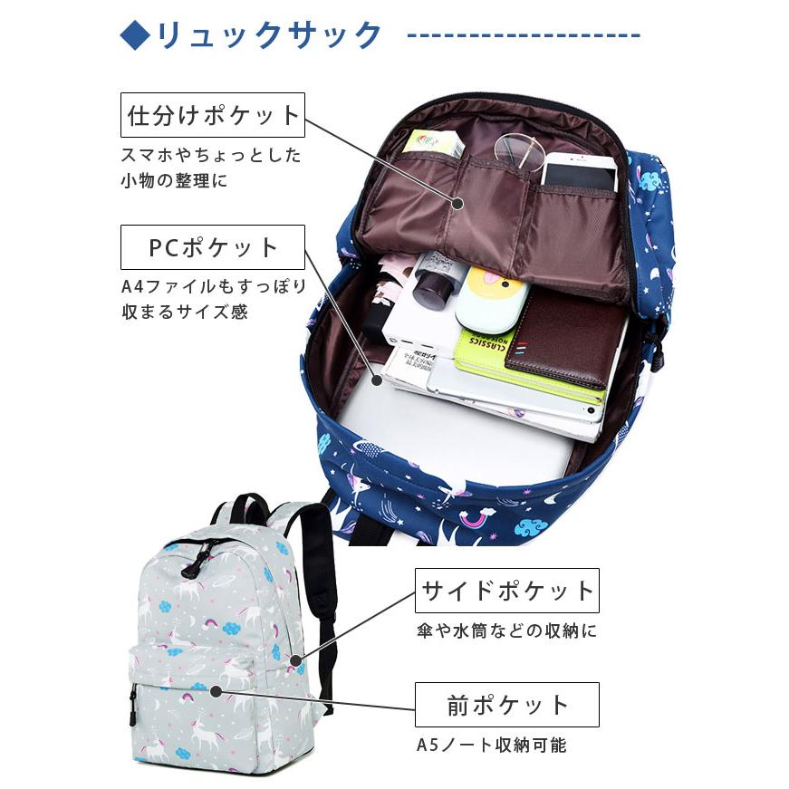 ユニコーン バッグ リュック ショルダーバッグ ポーチ セット かわいい 子供 キッズ 女の子 クリスマス プレゼント 遠足 1泊 2泊 肩掛け GPT 送料無料(gu1c223) | ブランド登録なし | 08