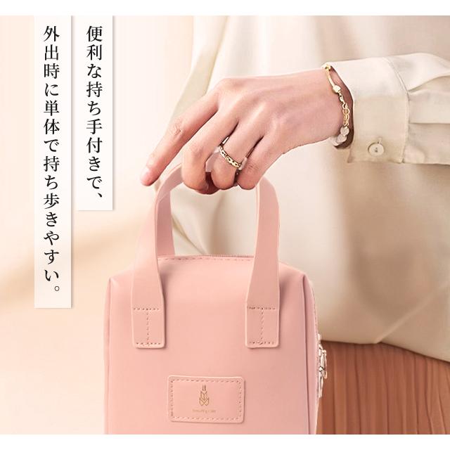 化粧ポーチ コスメポーチ 自立 縦型 大容量 仕切り 収納 持ち手付き マチあり かわいい コンパクト 小物入れ 機能的 GPT 1点迄メール便OK(gu1c239) | ブランド登録なし | 08