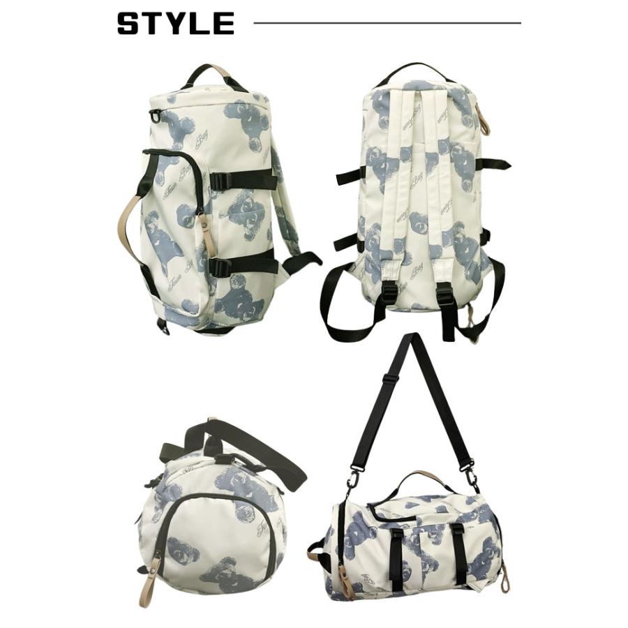 ボストンバッグ 旅行バッグ リュック ショルダー 斜め掛け ジム 修学旅行 1泊 2泊 レディース メンズ 背負える 靴収納 クマ テディベア GPT 送料無料(gu1c247) | ブランド登録なし | 10