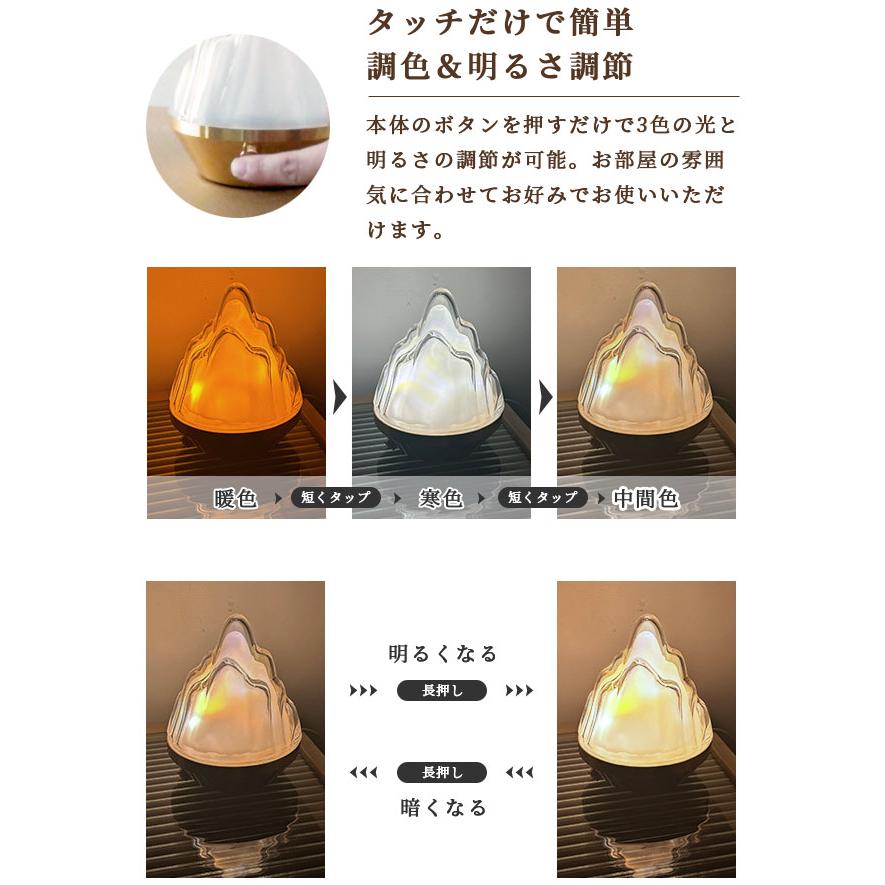 インテリアライト ナイトライト 卓上 置き型 LED おしゃれ タッチセンサー USBライト ベッドサイド 寝室 常夜灯 明るさ調節 山型 GPT 送料無料 (gu1c275) | ブランド登録なし | 04