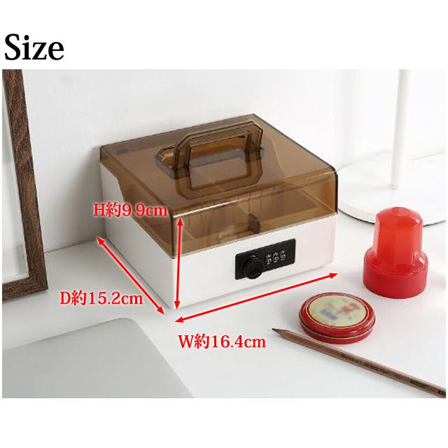 防犯 鍵 3桁 ダイヤル ロック 付き 保管 ボックス 蓋 半透明 クリア BOX 型 セキュリティ ケース プラスチック GPT (gu1c284)「送料無料」 | ブランド登録なし | 10