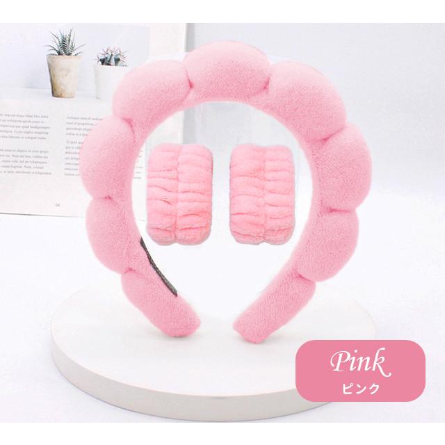 吸水 洗顔 リストバンド 2個 カチューシャ セット ヘアバンド 袖濡れ防止 吸水バンド 手首バンド もこもこ ふわふわ タオル地 GPT 1点迄メール便OK(gu1c293) | ブランド登録なし | 15