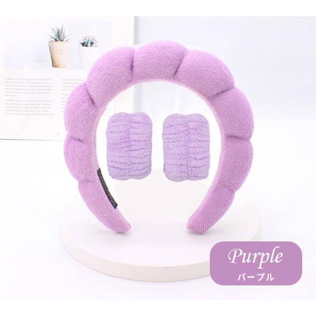吸水 洗顔 リストバンド 2個 カチューシャ セット ヘアバンド 袖濡れ防止 吸水バンド 手首バンド もこもこ ふわふわ タオル地 GPT 1点迄メール便OK(gu1c293) | ブランド登録なし | 14