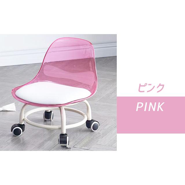 椅子 低い キャスター付 作業椅子 おしゃれ ローチェア ロータイプ 背もたれ クリア 360°回転 スツール 作業用 回転椅子 ロースツール GPT 送料無料(gu1c305) | ブランド登録なし | 21