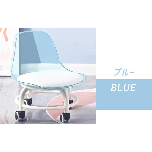 椅子 低い キャスター付 作業椅子 おしゃれ ローチェア ロータイプ 背もたれ クリア 360°回転 スツール 作業用 回転椅子 ロースツール GPT 送料無料(gu1c305) | ブランド登録なし | 22