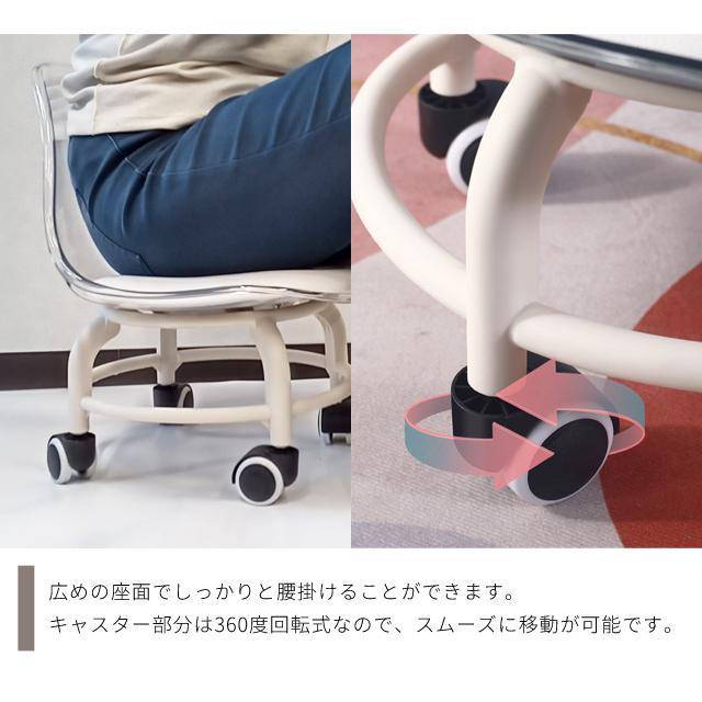 椅子 低い キャスター付 作業椅子 おしゃれ ローチェア ロータイプ 背もたれ クリア 360°回転 スツール 作業用 回転椅子 ロースツール GPT 送料無料(gu1c305) | ブランド登録なし | 10
