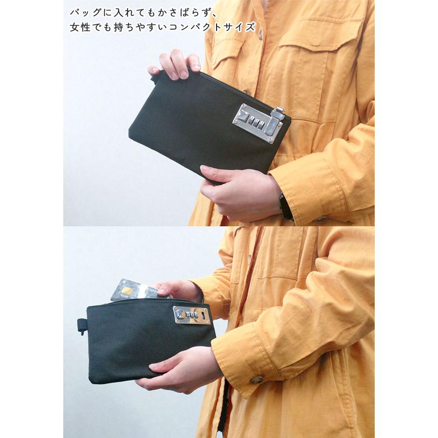 鍵付き ポーチ 薄型 3桁ロック 収納ケース セキュリティポーチ ダイヤル 旅行 防犯 貴重品入れ 通帳ケース 鍵 印鑑 集金袋 GPT 2点迄メール便OK(gu1c317) | ブランド登録なし | 05