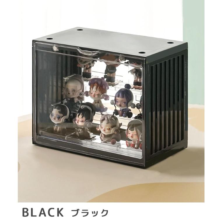 フィギュアケース コレクションケース ひな壇 3段 収納ケース 大きい 前開き ディスプレイケース 展示 透明 アクスタ 卓上 コンテナ風 GPT 送料無料(gu1c324) | ブランド登録なし | 08