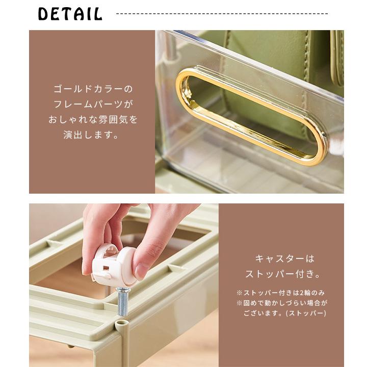 ワゴン キャスター付き スリム 2段 おしゃれ クリア キッチンワゴン リビング すき間収納 引き出し サイドワゴン 透明 インテリア GPT 送料無料(gu1c338) | ブランド登録なし | 06