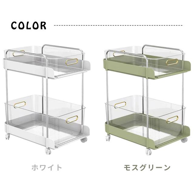 ワゴン キャスター付き スリム 2段 おしゃれ クリア キッチンワゴン リビング すき間収納 引き出し サイドワゴン 透明 インテリア GPT 送料無料(gu1c338) | ブランド登録なし | 11