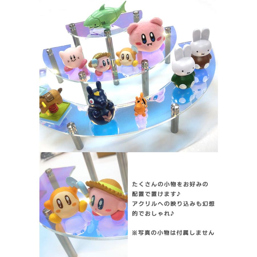 ひな壇 ディスプレイ 3段 アクリル オーロラ ディスプレイスタンド 透明 クリア フィギュア コレクションケース ラック 棚 陳列 展示棚 GPT 送料無料 (gu1c339) | ブランド登録なし | 05
