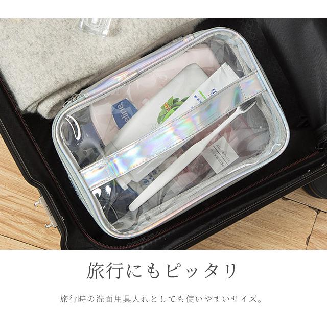 「レビュー記入でメール便送料無料」バニティポーチ クリア 大容量 二層 バニティケース 持ち手付 ビニール 持ち運び GPT gu1b433-mail(1通につき1点)(gu1c366) | ブランド登録なし | 09