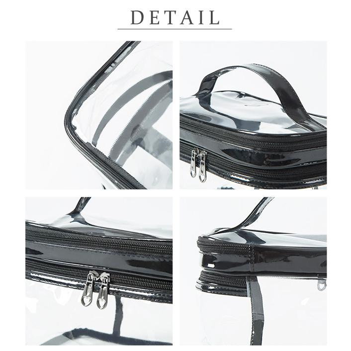 「レビュー記入でメール便送料無料」バニティポーチ クリア 大容量 二層 バニティケース 持ち手付 ビニール 持ち運び GPT gu1b433-mail(1通につき1点)(gu1c366) | ブランド登録なし | 10