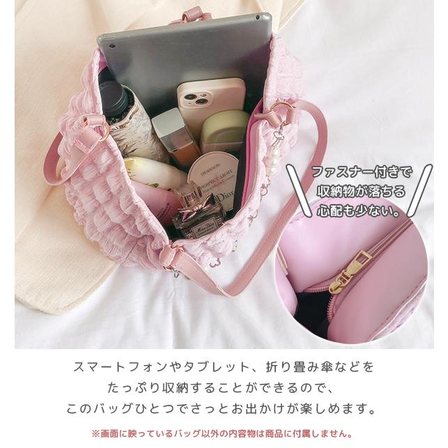 トートバッグ レディース ファスナー付き ぽこぽこ ポップコーンバッグ