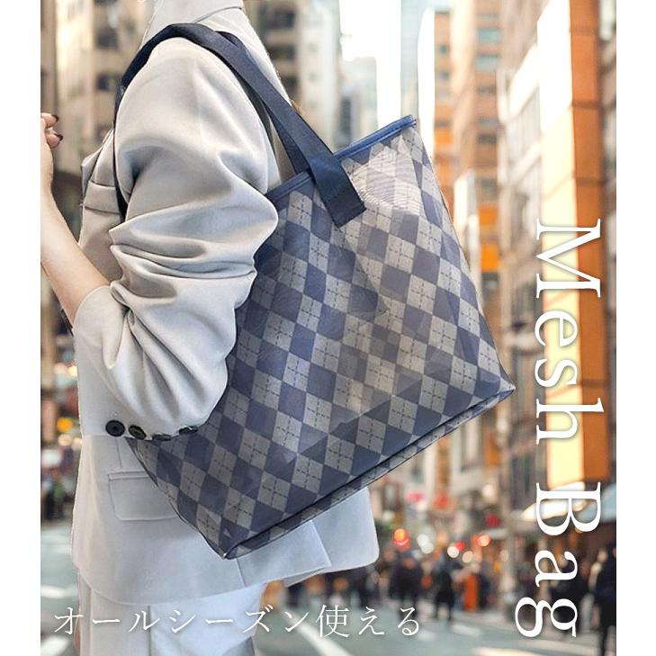 メッシュバッググレーpretyjony様 メッシュトートバッグ(グレー 