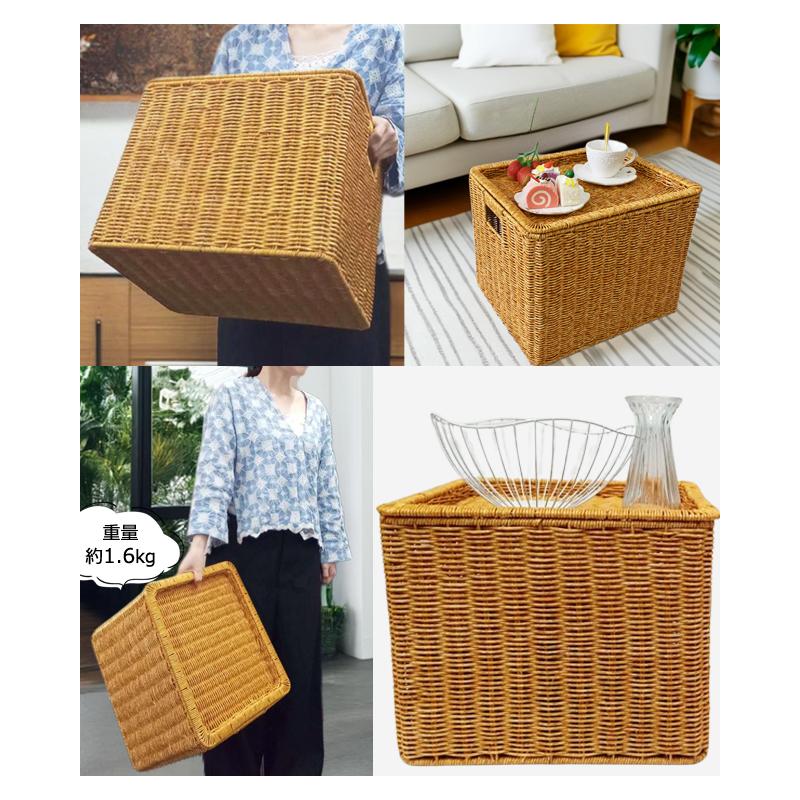 ラタン調 収納ボックス テーブル トレイ トレー バスケット 2WAY 3WAY サイドテーブル バスケットテーブル 籐風 GPT 送料無料(gu1c414) | ブランド登録なし | 04