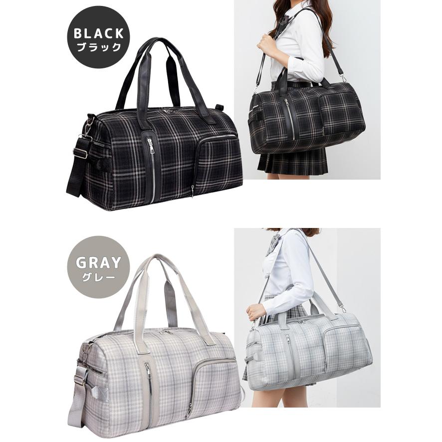 ボストンバッグ 旅行バッグ 大容量 レディース チェック柄 おしゃれ